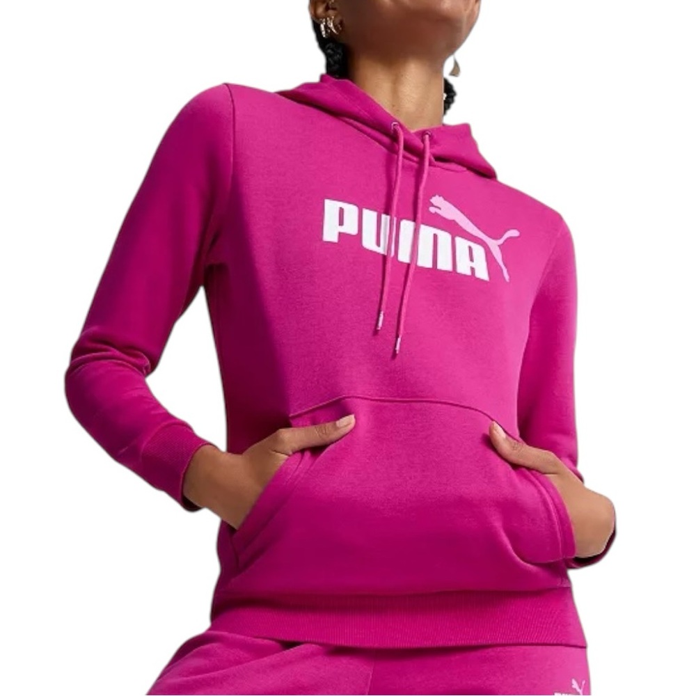 Puma Women's pink Essential Logo Fleece Hoodie M